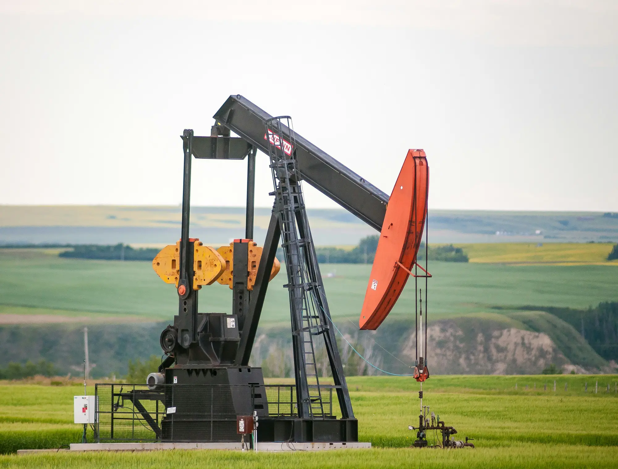 Pumpjack at an oilfield